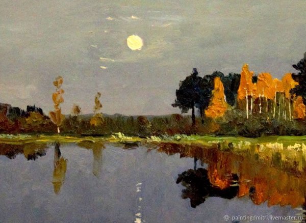 Левитан Сумерки Луна картина