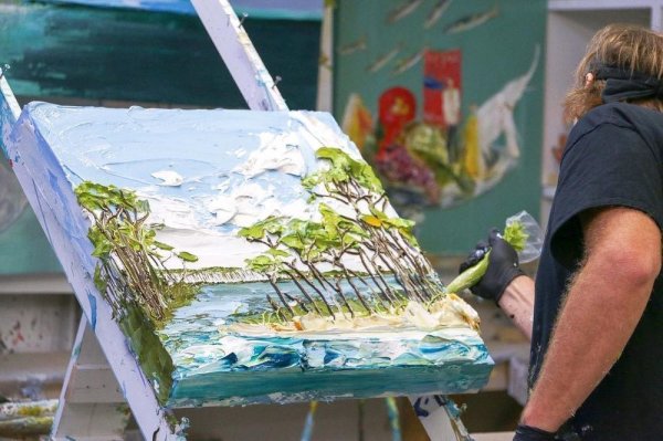 Фактурная живопись с текстурной пастой