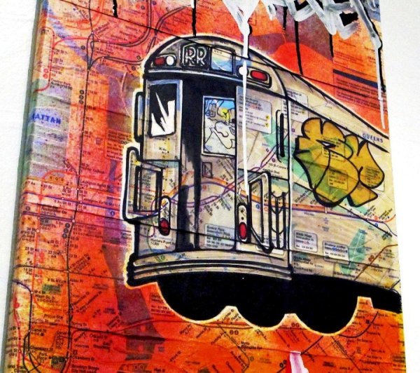 Картина в стиле граффити на холсте