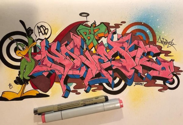 Рисунки в стиле граффити маркером