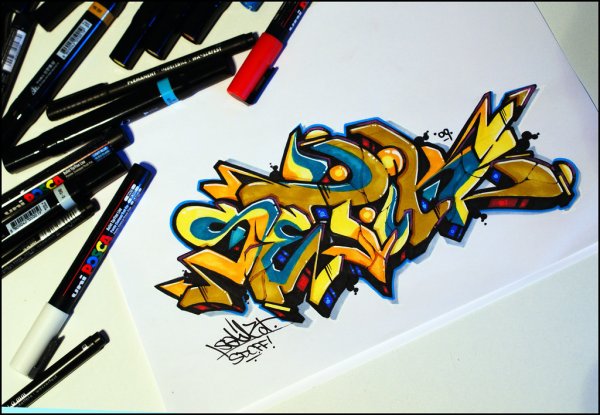 Скетчи маркерами граффити