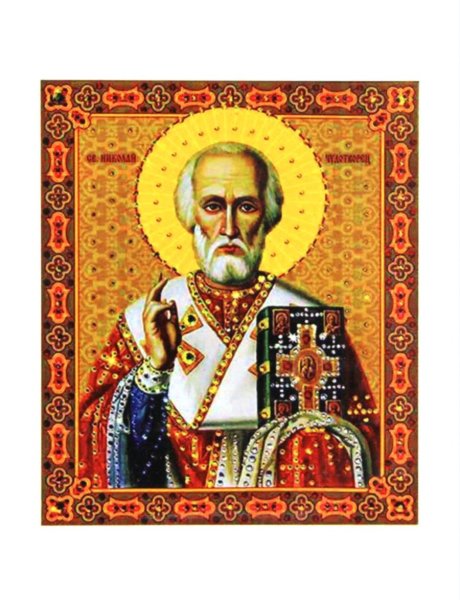 Икона Николая угодника алмазной мозаикой