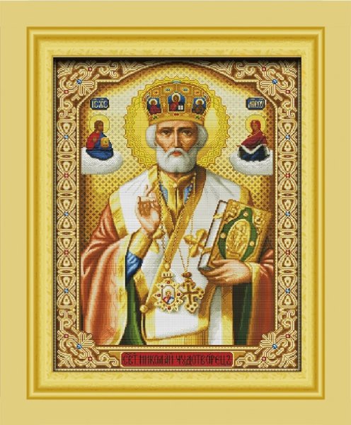 Икона Николай Чудотворец освещенная