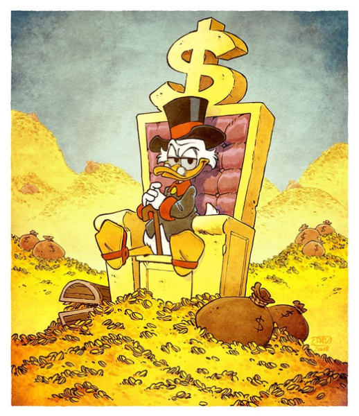 Скрудж макдак купается в золоте