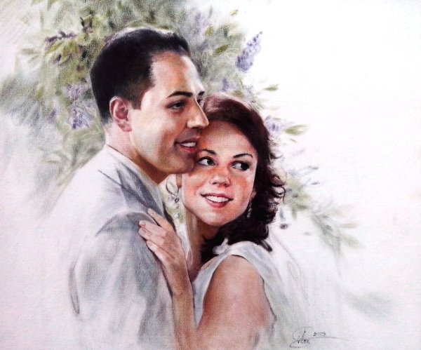 Свадебный портрет на холсте