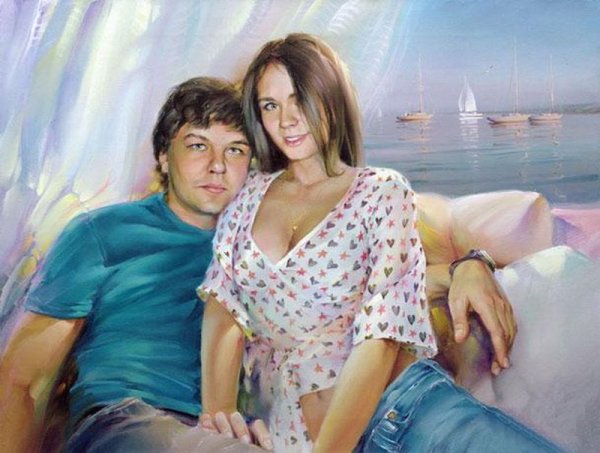 Свадебный портрет на холсте