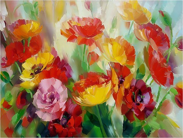 Картины маслом цветы