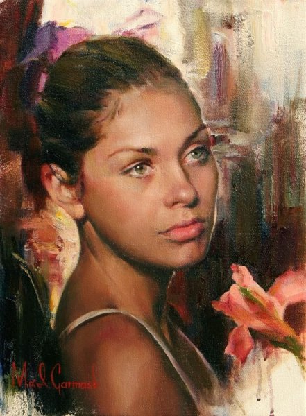 Картина маслом портрет девушки