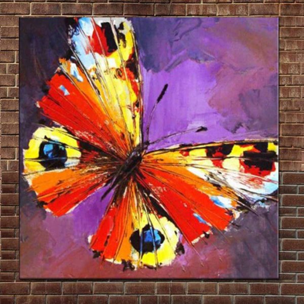 Бабочки акрилом на холсте