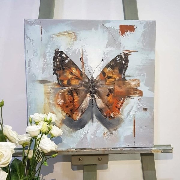 Бабочки маслом на холсте