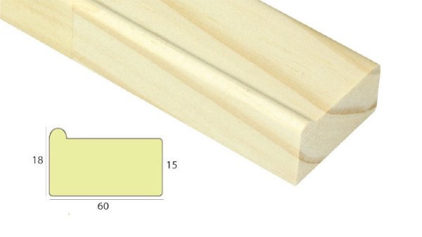 Рейка деревянная для подрамника п40 сечение 18х40 мм