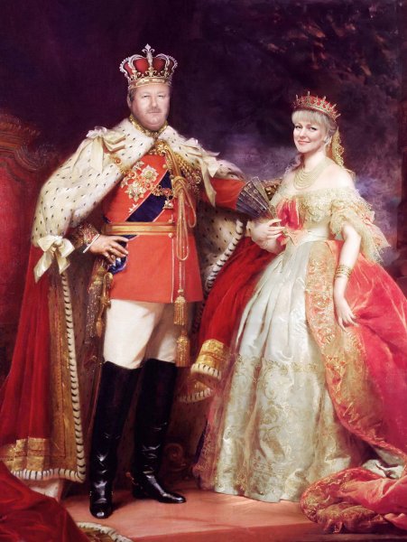 Портрет королевской семьи Король, Королева, принцесса
