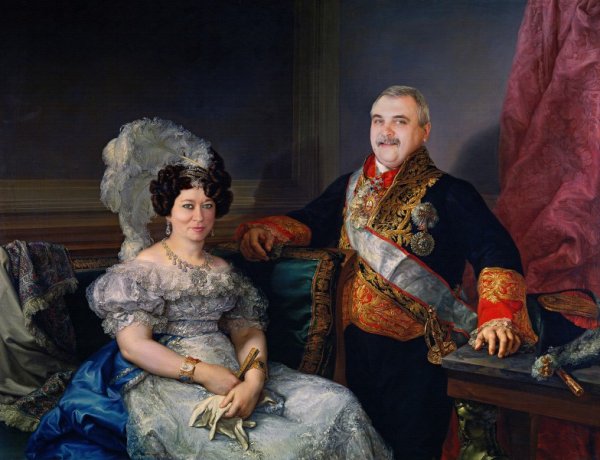 Портрет Граф и графиня Король и Королева