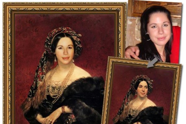 Портрет коллаж на холсте