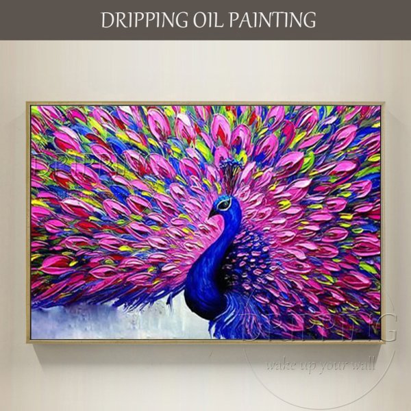 Павлин маслом на холсте