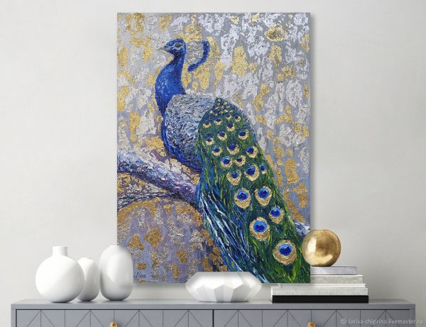 Картина акрилом в бирюзовых тонах