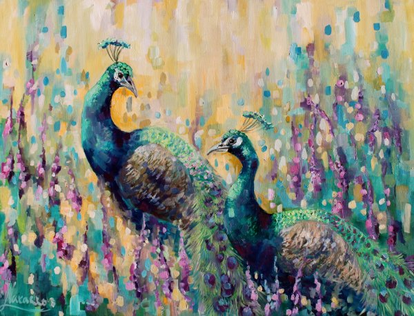 Павлин живопись декоративная