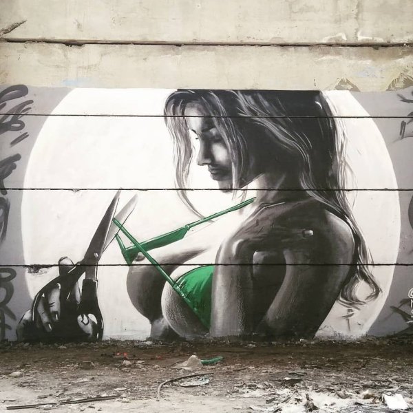 Граффити девушка