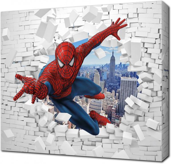 Человек паук на холсте