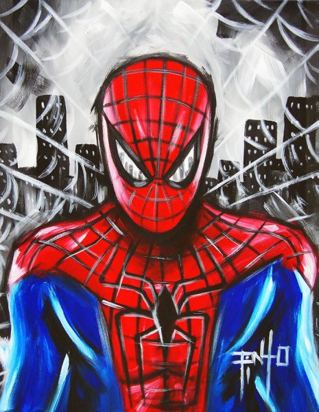 Человек паук по номерам картина 40x50