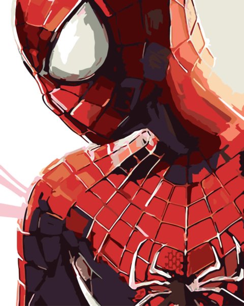 Человек паук на холсте