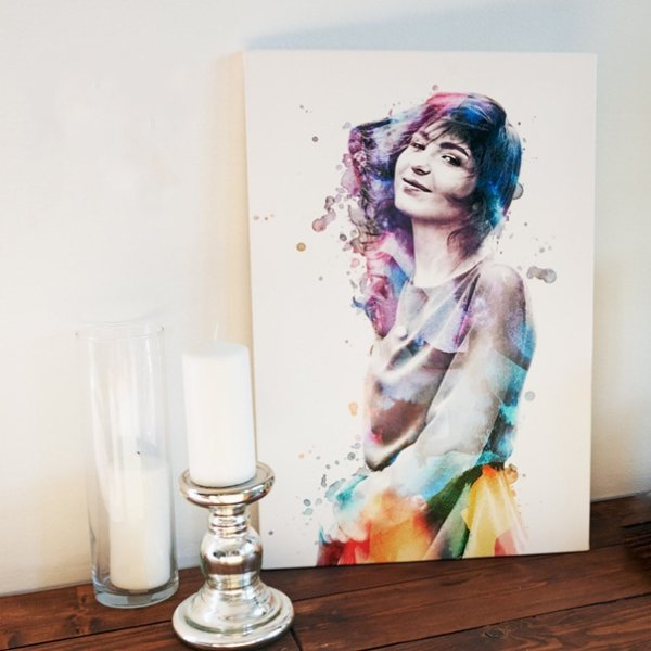 Портрет на холсте акварель