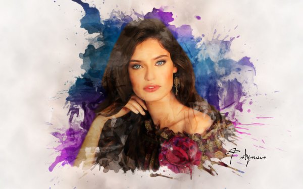 Портрет в стиле акварель