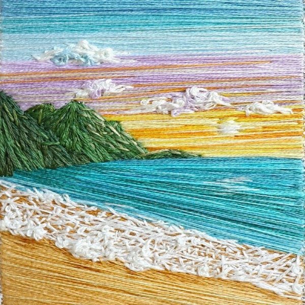 Японская вышивка гладью шелковая