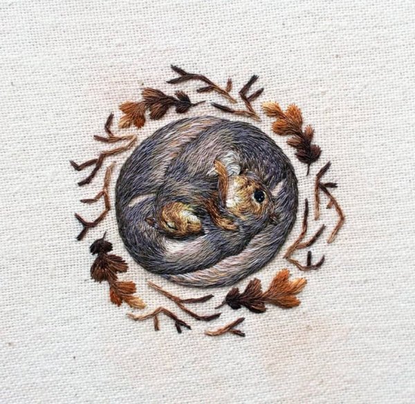 Вышивка Триш Бурр цветы