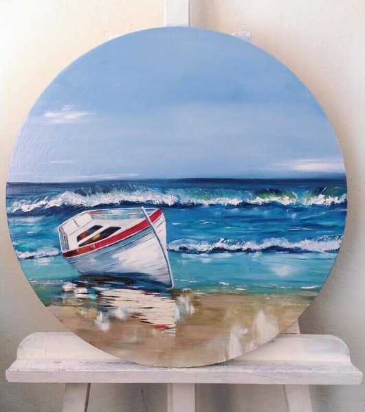Море на круглом холсте