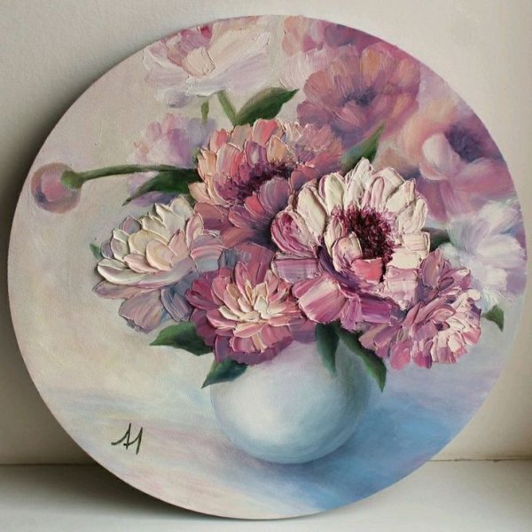 Пионы Людмилы Липовской акрил