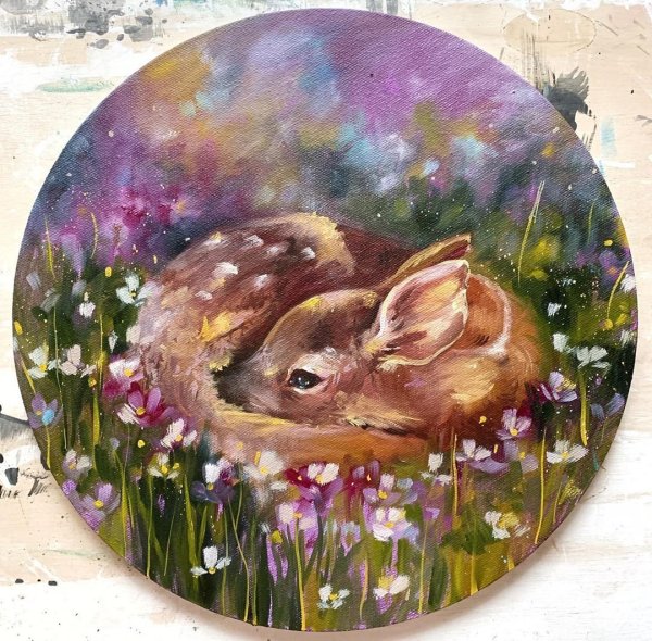 Круглые картины акрилом