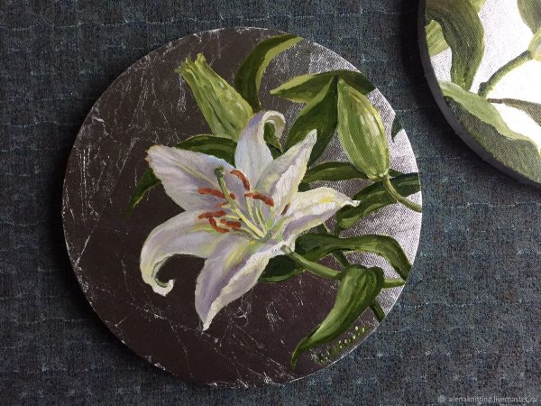 Круглые картины с поталью