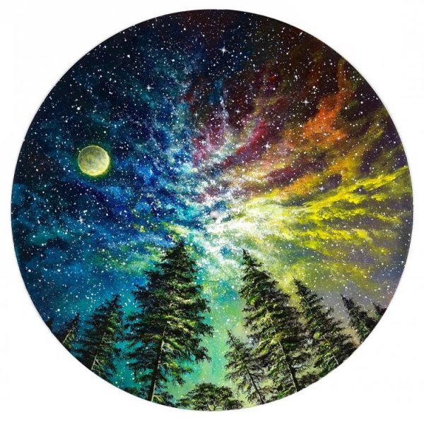 Круглые картины акрилом