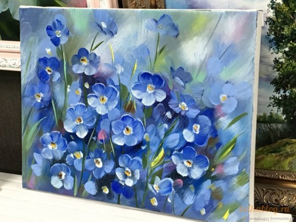 Цветы акриловыми красками