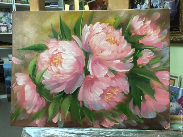 Пионы лессировка