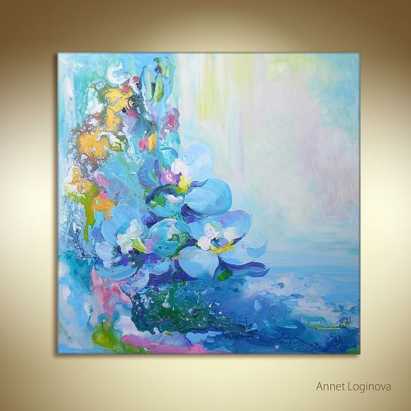 Абстракция на холсте акриловыми красками