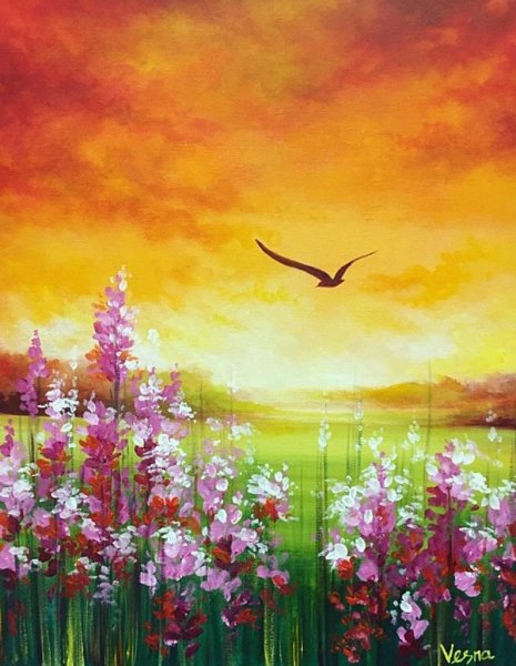 Живопись гуашь Мастрюковские озера