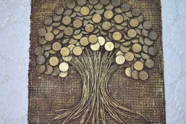 Панно денежное дерево на мешковине