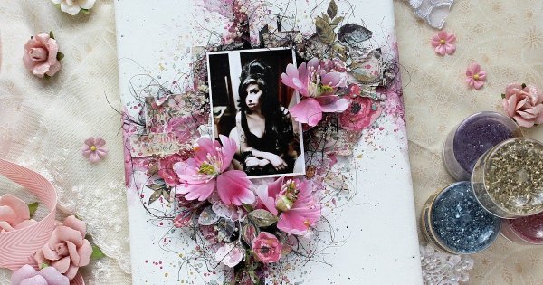 Скрап картина на холсте