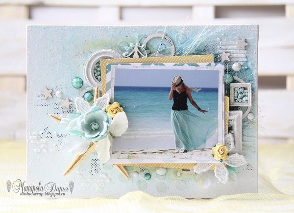 Скрап фоторамка холст