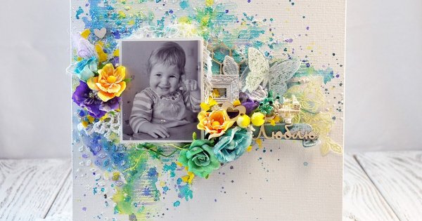 Скрапбукинг панно холст