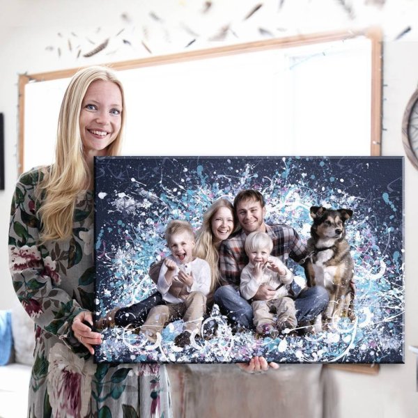 Семейный портрет на холсте