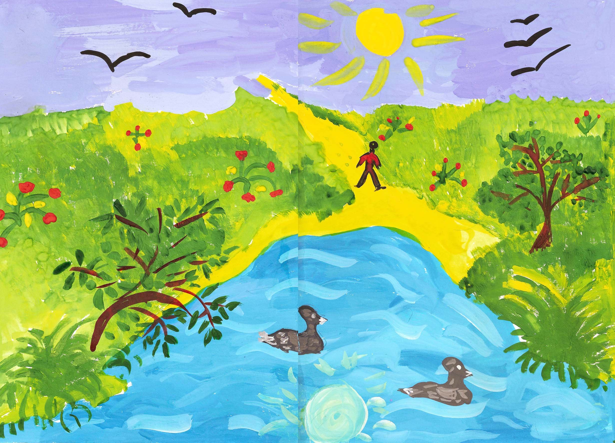 Рисунок природа в садике. Рисунок на тему лето. Лето рисунок для детей. Детские рисунки на тему лето. Рисунки на летнюю тематику.