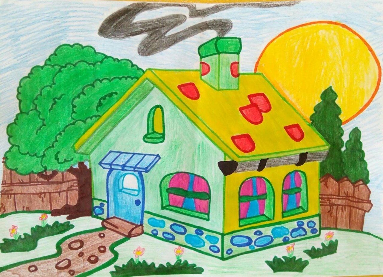 Нарисовать домик легко. Домик для рисования. Домик рисунок. Домик детский рисунок. Красивые домики для рисования.