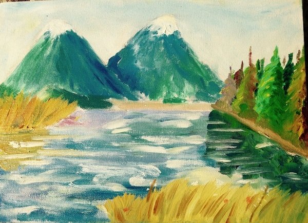 Горный пейзаж для детей