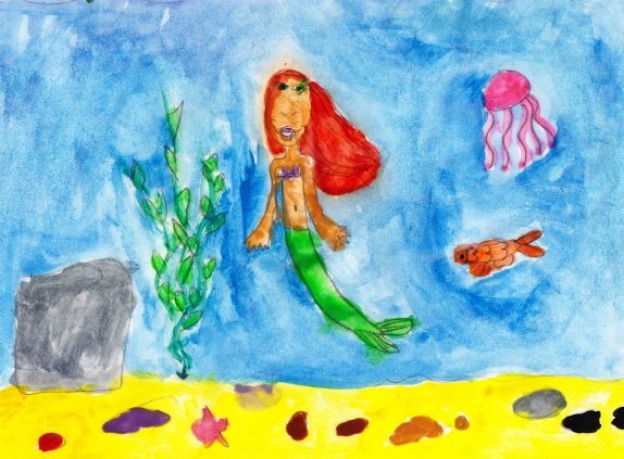Русалочка рисование старшая группа
