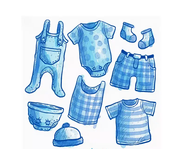 Нарисовать малыша с одеждой