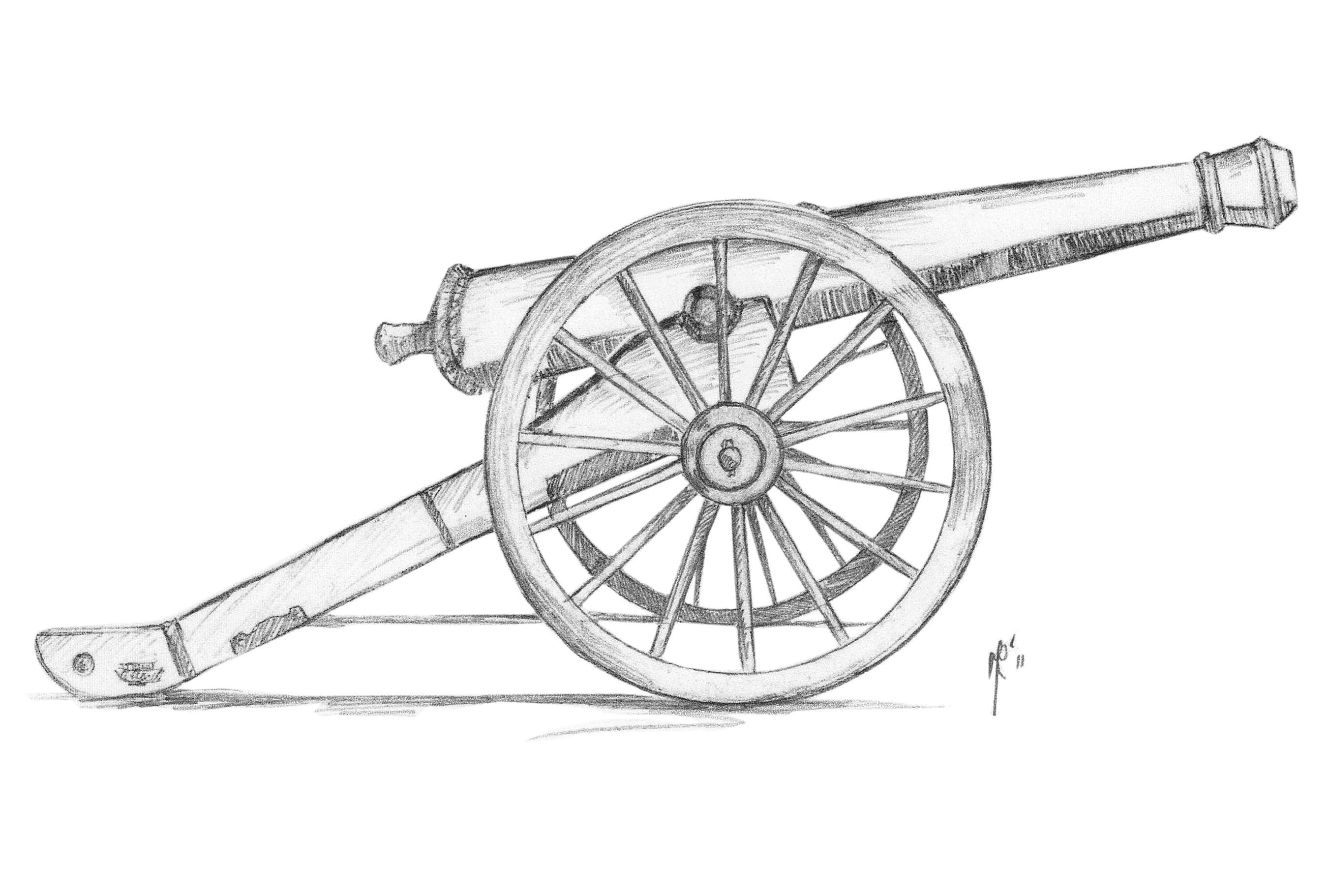 Пушка 1812 года рисунок вид сбоку