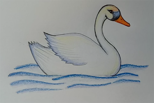 Детские рисунки лебедя